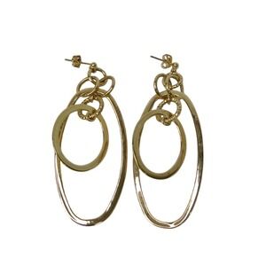 Itaor Italy Gold Vermeil 925 Sterling Silver Multi Hoop Drop Earrings